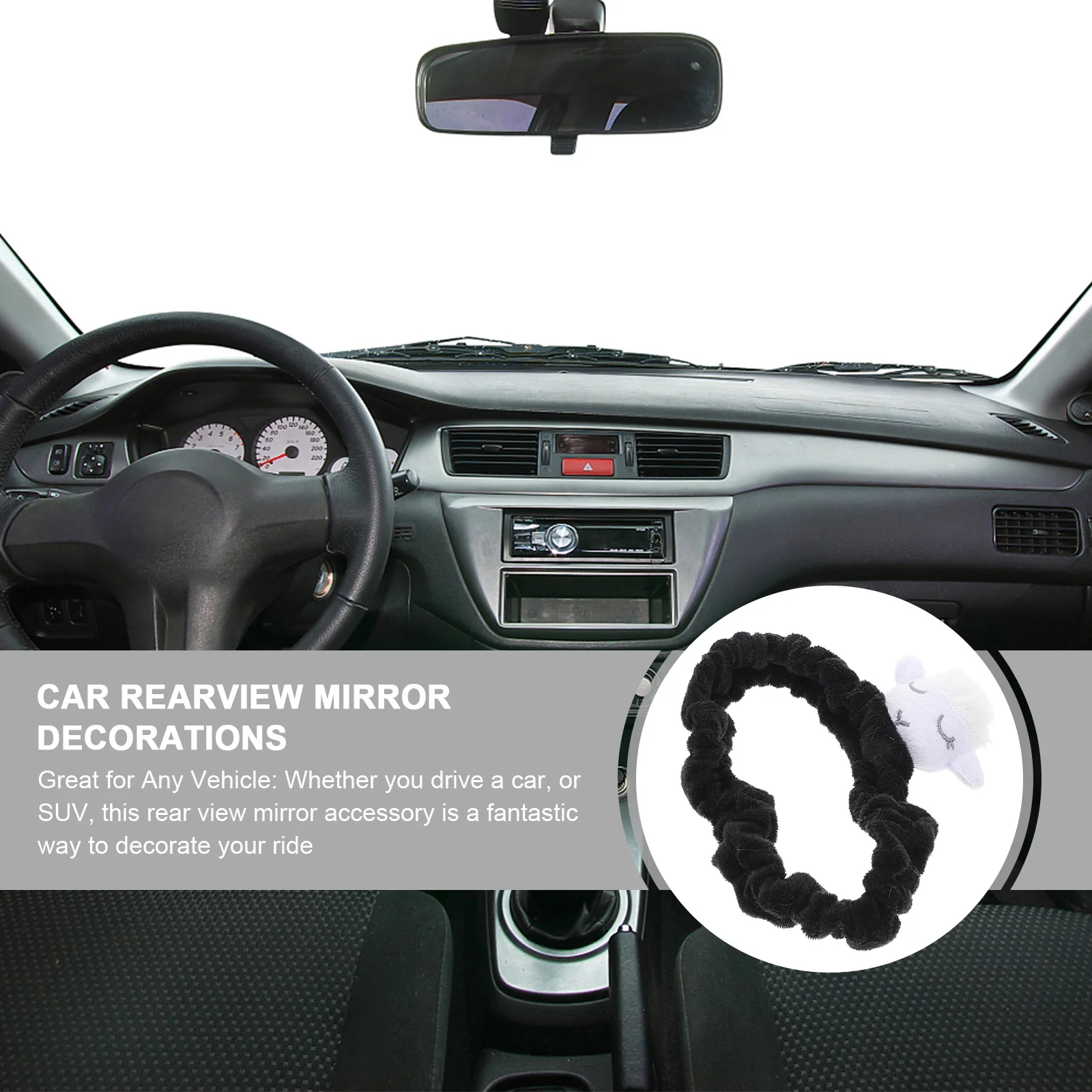 

Fun Car Interior Decoration Rear View Mirror Accessory Cartoon Sheep Ornament Stylish Auto Mirror Hanging Protector for Women