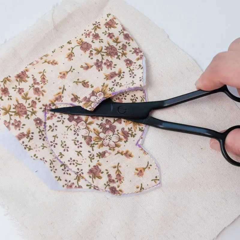 덕빌 가위, 이중 구부러진 곡선 오프셋 핸들 가위, 덕빌 가장자리 모양 패들, 예술 원단 인체 공학적으로 설계