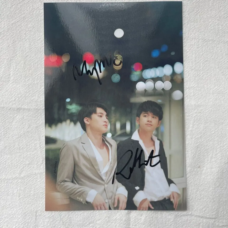 

2023 New Thai BL Drama Love by Chance MeanPlan Mean Plan Signature Photo 6Inch Not Printing Handwritten Collection Photo Picture