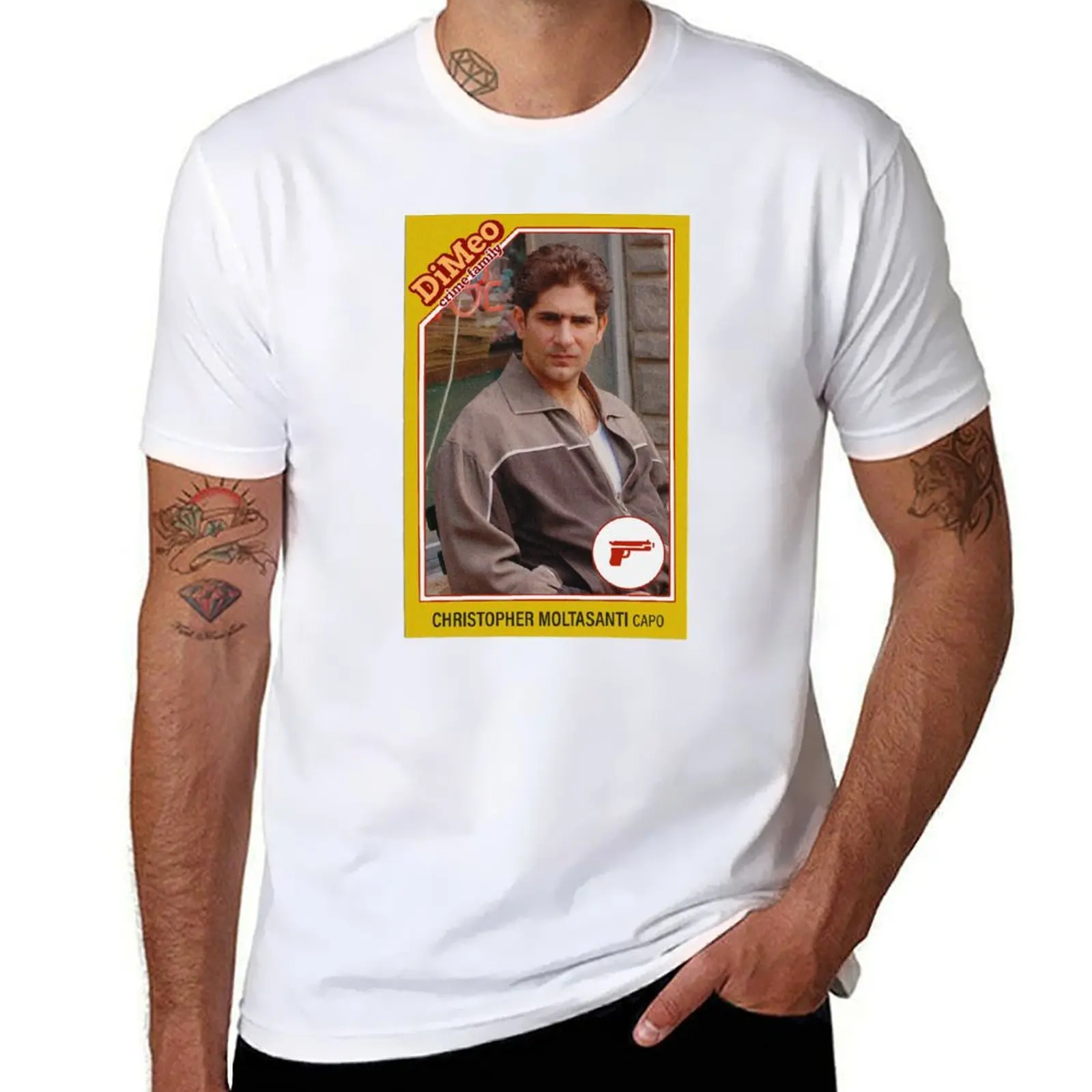 

Christopher Moltasanti - Baseball Card - The Sopranos T-Shirt man graphic t shirt cotton t shirts high quality T-Shirt