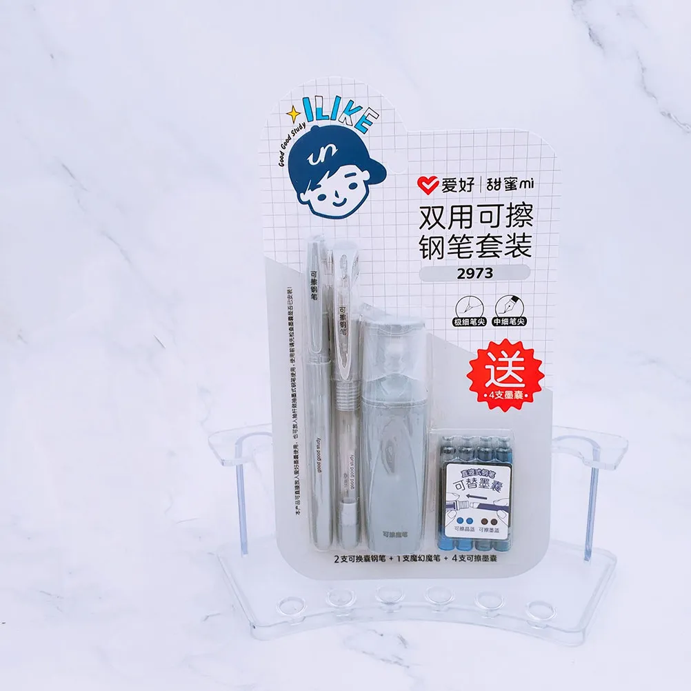 

2 Sets Replaceable Erasable Fountain Pens - Assorted Color Calligraphy Writing Pens with Fine & Medium Nibs for School & Office