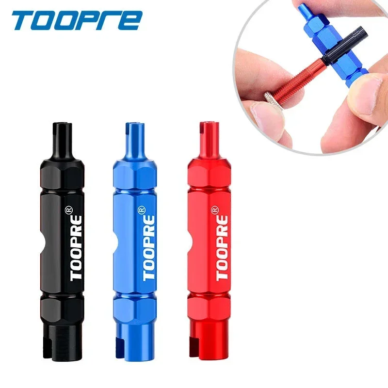 TOOPRE 3-in-1 Bike Multifunctional Valve Core Remover Tool Wrench Spanner For Bicycle Schrader and Presta Valve Extender