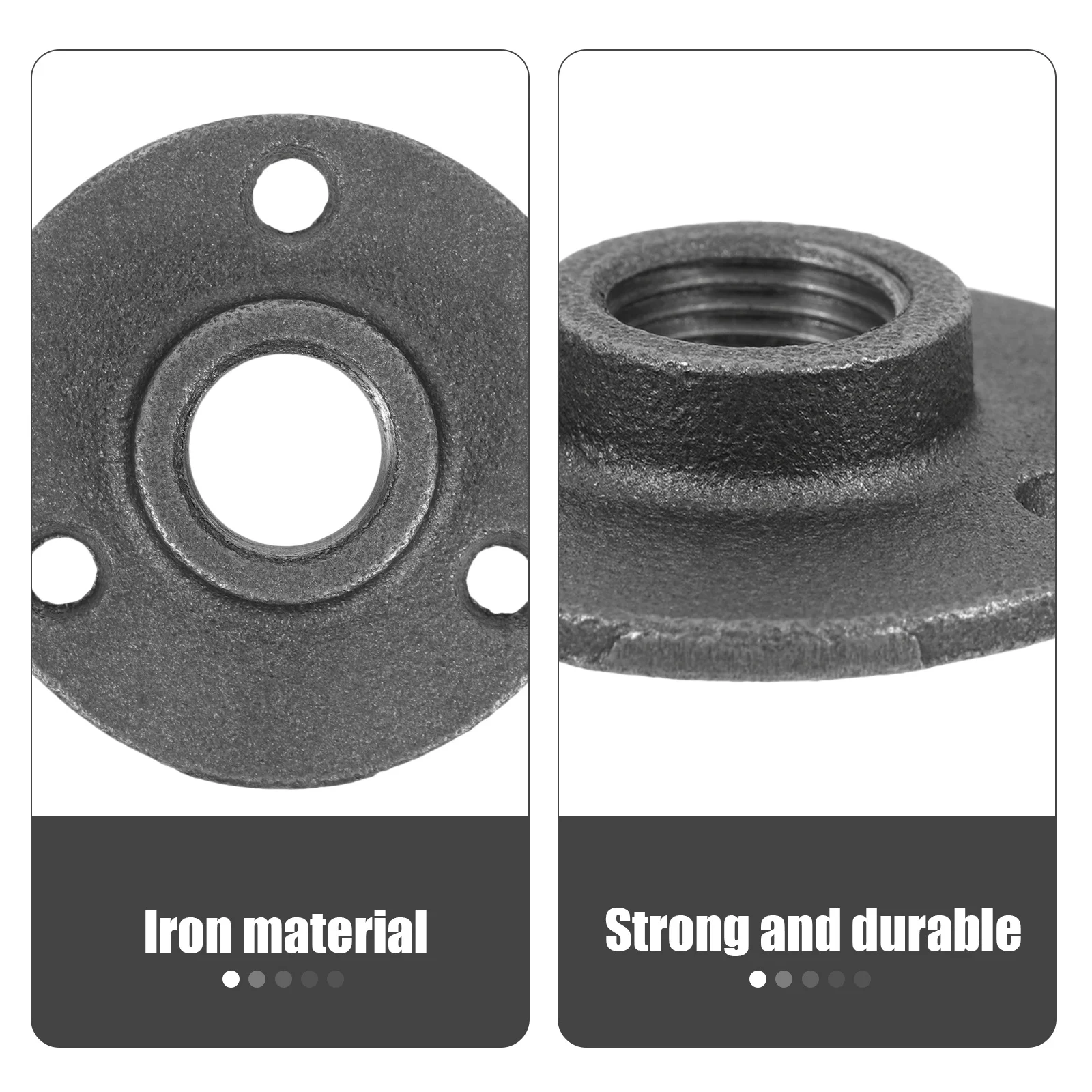 

20Pcs Iron Floor Flange Industrial Fixed Base Pipe Fittings Cast Iron Flanges for Shelving Furniture Decor Industrial Flanges