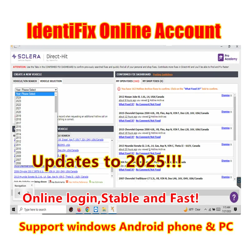 تحديد 2025، حساب تسجيل الدخول عبر الإنترنت، بيانات إصلاح السيارات عبر الإنترنت، دعم نظام Windows وAndroid، الكمبيوتر الشخصي/الهاتف/الكمبيوتر اللوحي #1