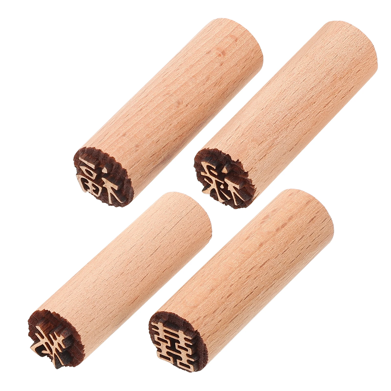 

4pcs Molds 1 5cm Wood Stamps Baking Craft Cookie Stamp Tools Pastry Cookie Dessert Moon Cake Stamp Making Storage
