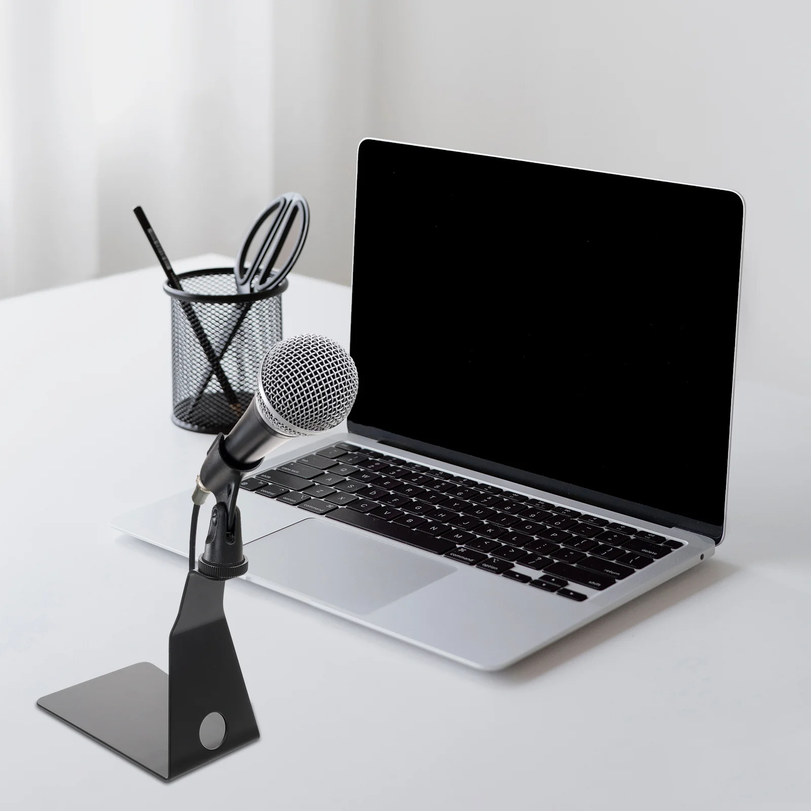 

Wireless Microphone Stand Desktop Mic Holder 3 5 Universal Screws Easy Installation Sturdy Trustworthy Desktop Mic Stand