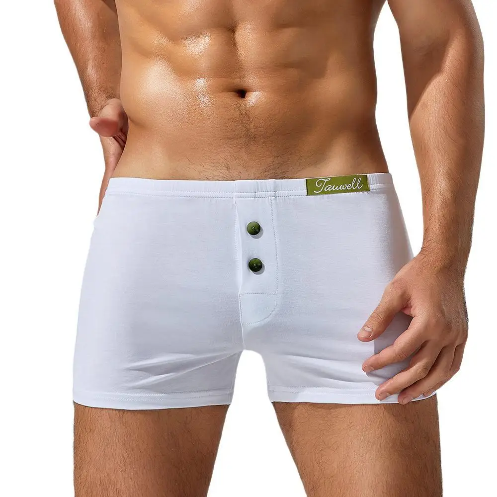 TAUWELL New Mens Boxer Shorts Comfortable Underwear Home Shorts Breathable Boxers Button Arlo Pants Men Sleep Bottoms