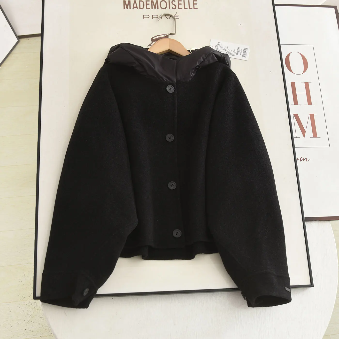 

Double-Sided Woolen Coat with Hat 2025 Winter Sle Korean Version Versatile Small ence Patchwork Ladies' Casual Coat