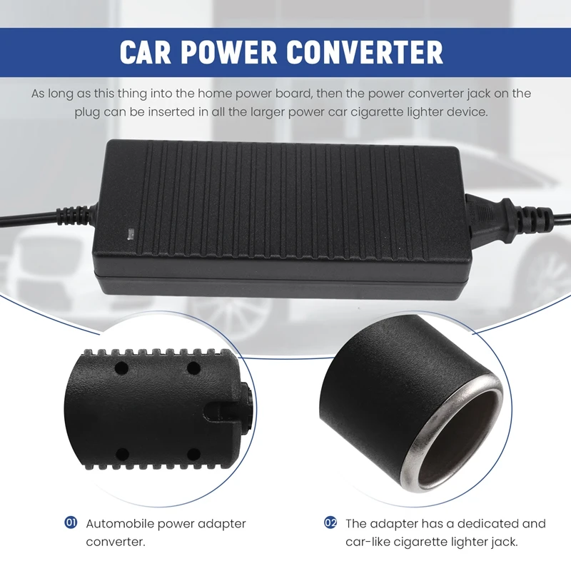 Convertitore di alimentazione per auto 12V 15A 160W convertitore adattatore di alimentazione per auto da 220V a 12V convertitore accendisigari per auto a casa spina europea