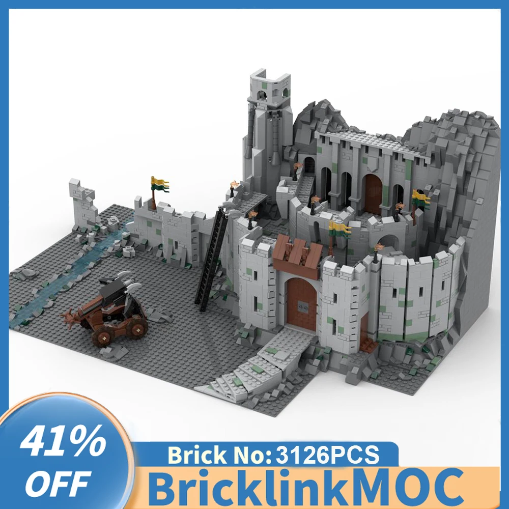 MOC-bloques de construcción del Señor de los Anillos, película Helm's Deep battle Hornburg, modelo DIY, ideas creativas, regalo de cumpleaños, 3126, piezas