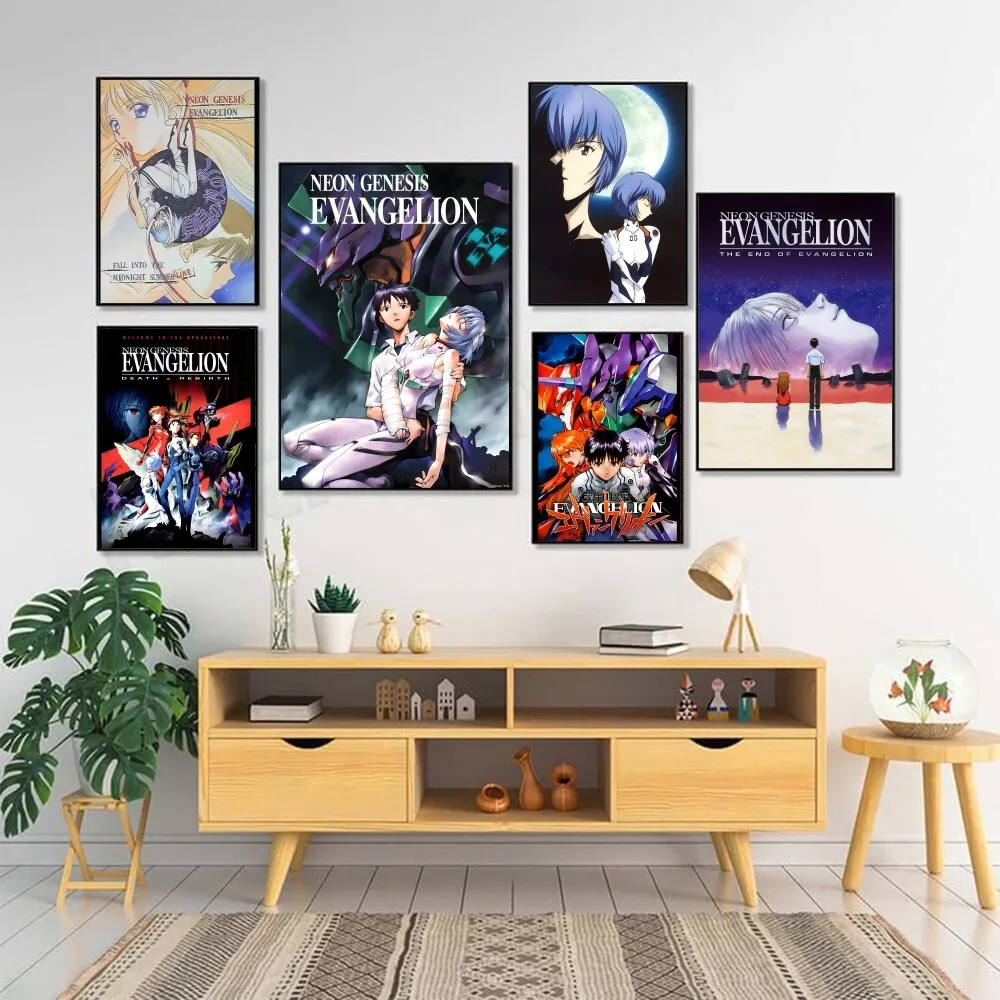 N-Neon G-Genesis E-Evangelion Anime Poster HD art sticky wall waterproof home living room bar decoration