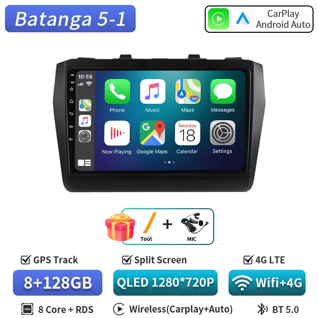 Android 16 Voor Suzuki Swift 2016-2022 Autoradio Stereo Multimedia Navigatie GPS Video Player DSP QLED Draadloze Carplay 5G DVD