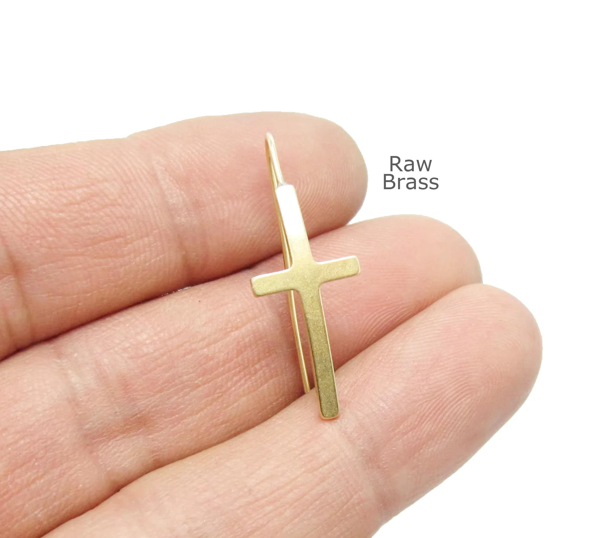 

10 шт. серьги-крестики, простые провода для ушей, латунные крючки для сережек, 28,1x10,5 мм, необработанная латунь, религиозные серьги, принадлежности для ювелирных изделий -R891