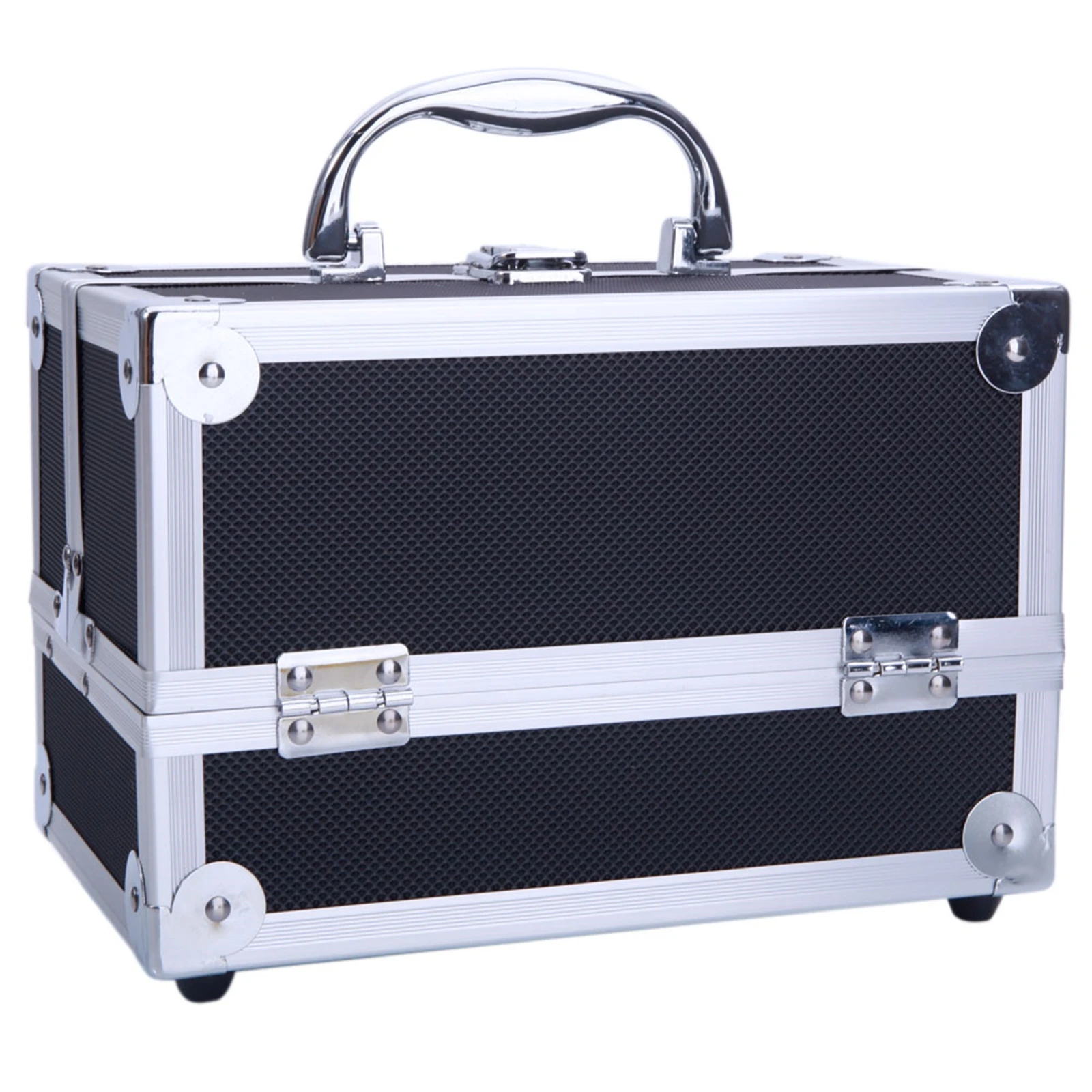 SM-2176 Aluminum Makeup Train Case Jewelry Box Cosmetic Organizer with Mirror 9