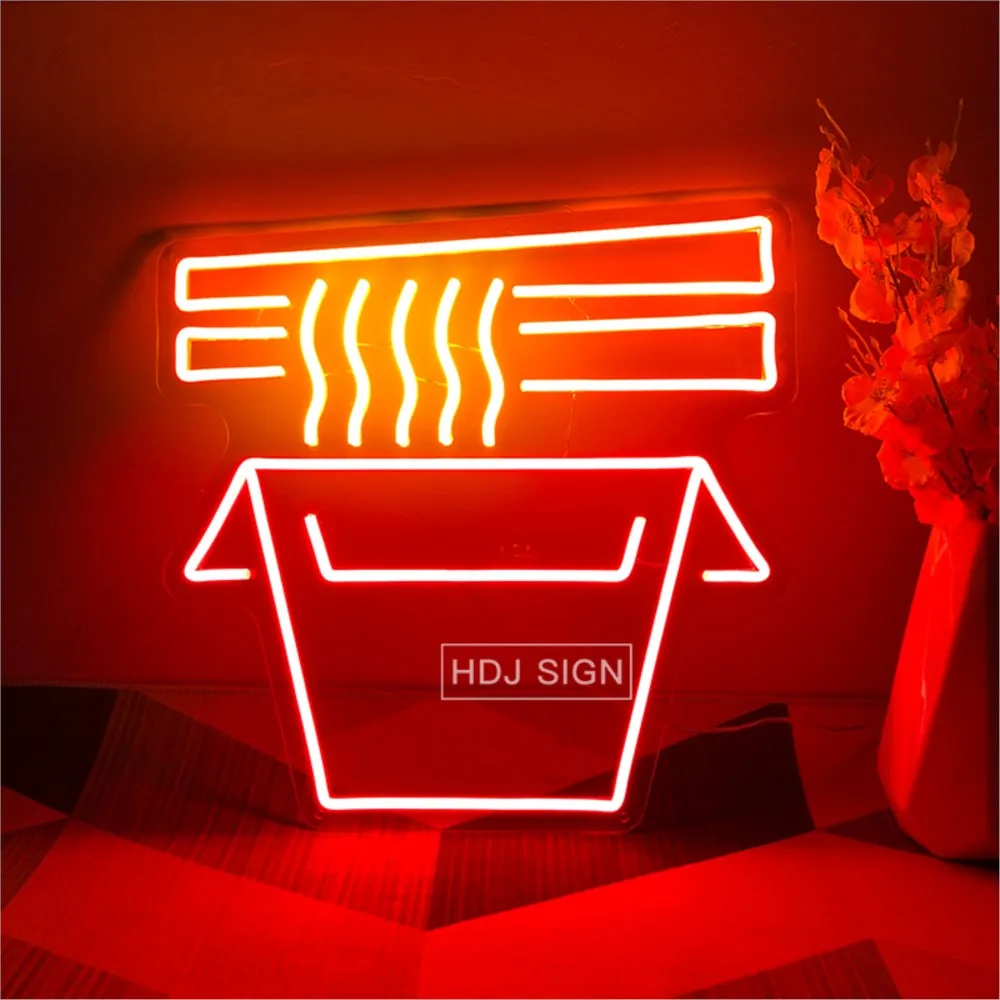 Neon Sign Noodles Neon LED Sign For Restaurant Fast Food Store Kitchen Home Decor Room Bar Canteen Japanese Food Shop Neon Light