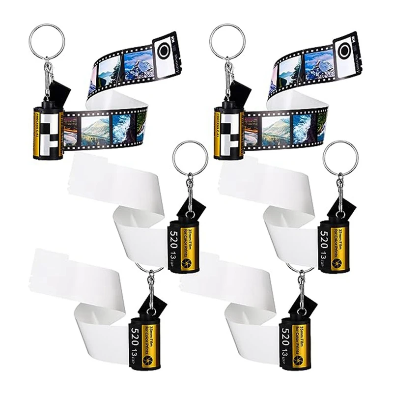 6Pcs Camera Film Roll Keychain Sublimation Keychain With Photo Album Picture Women Memory Birthday Scroll Gift