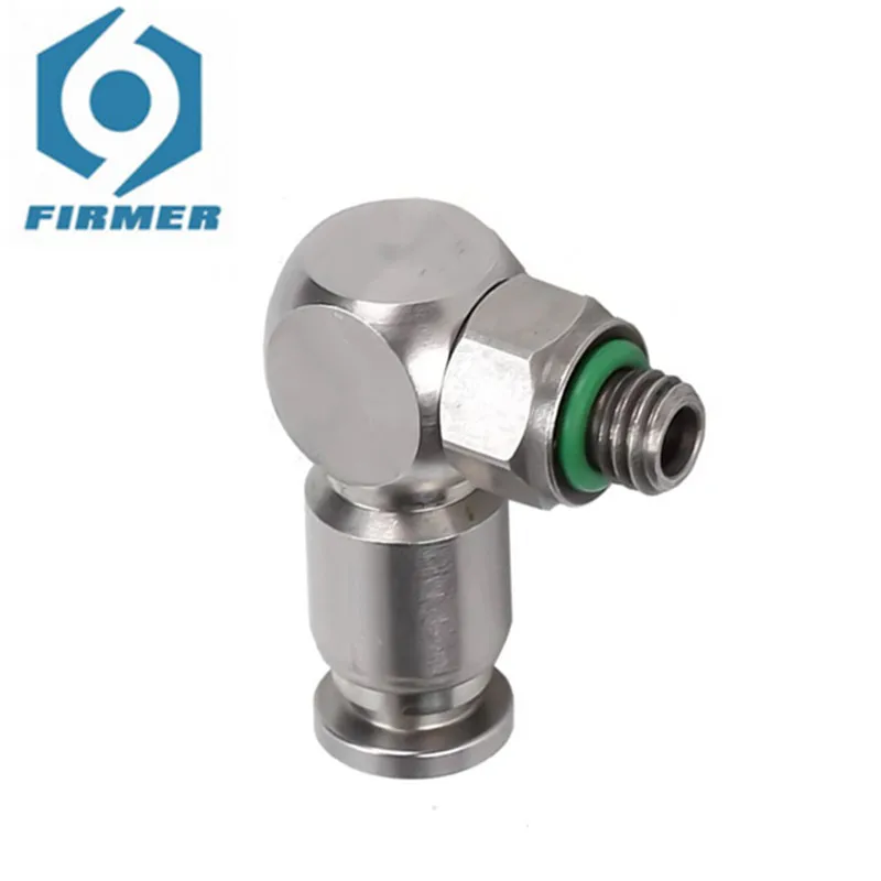 10 Pieces Pneumatic Stainless Steel Quick Release Miniature PL4-M5 Elbow 90 ° Fitting With Strong Seal High Pressure Resistance