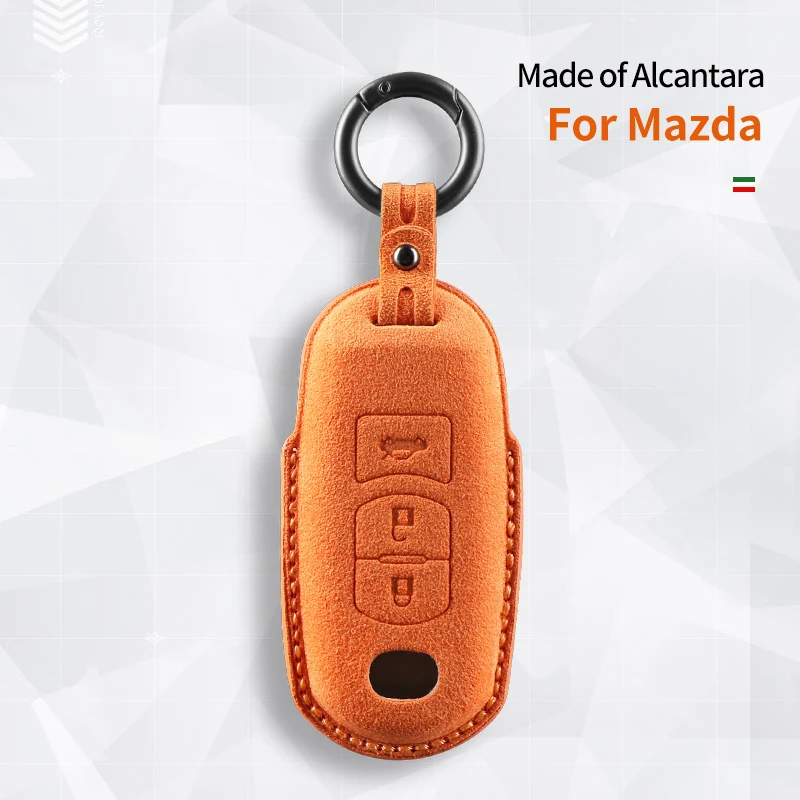 

For Mazda 2 3 5 6 BL BM GJ Atenza Axela Demio CX-3 CX3 CX-5 CX5 CX7 CX-9 CX8 Alcantara Suede Car Key Case Cover Shell Keychain