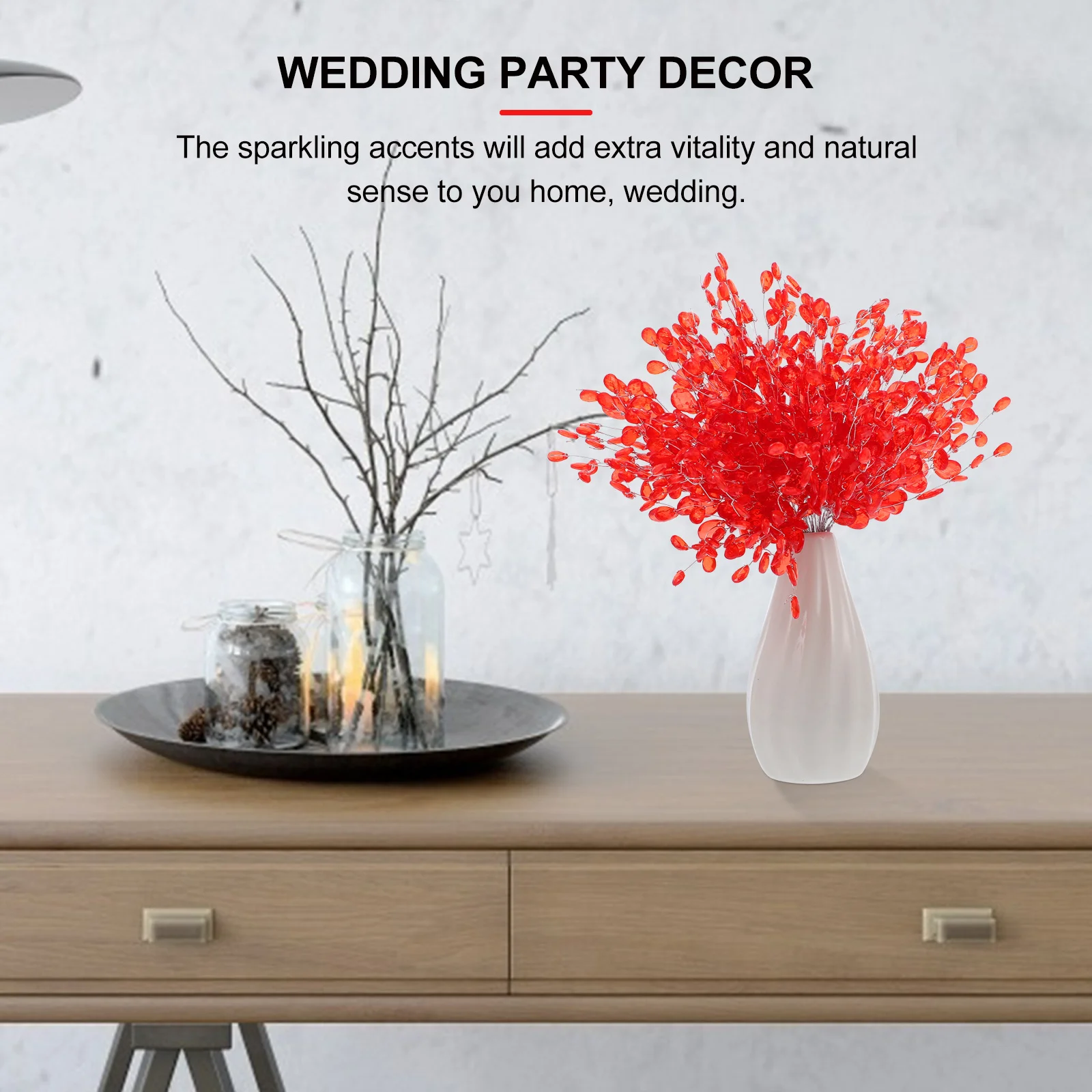 

50Pcs Beautiful Acrylic Drop Flowers for Wedding Decor DIY Headdress Bouquet Adornment DIY Accessories Wedding Party Decor