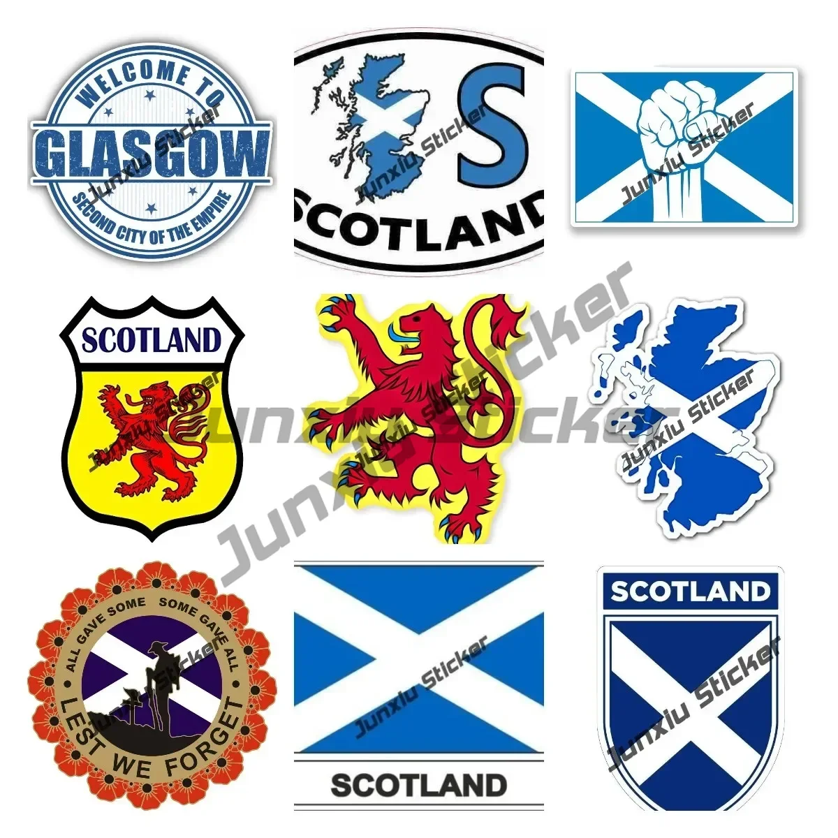 Scotland Shaped Scot Flag Sticker Andrew's Cross Decal Rampant Scottish Red Lion Vinyl for Cars Body Trucks Laptops Back Windows