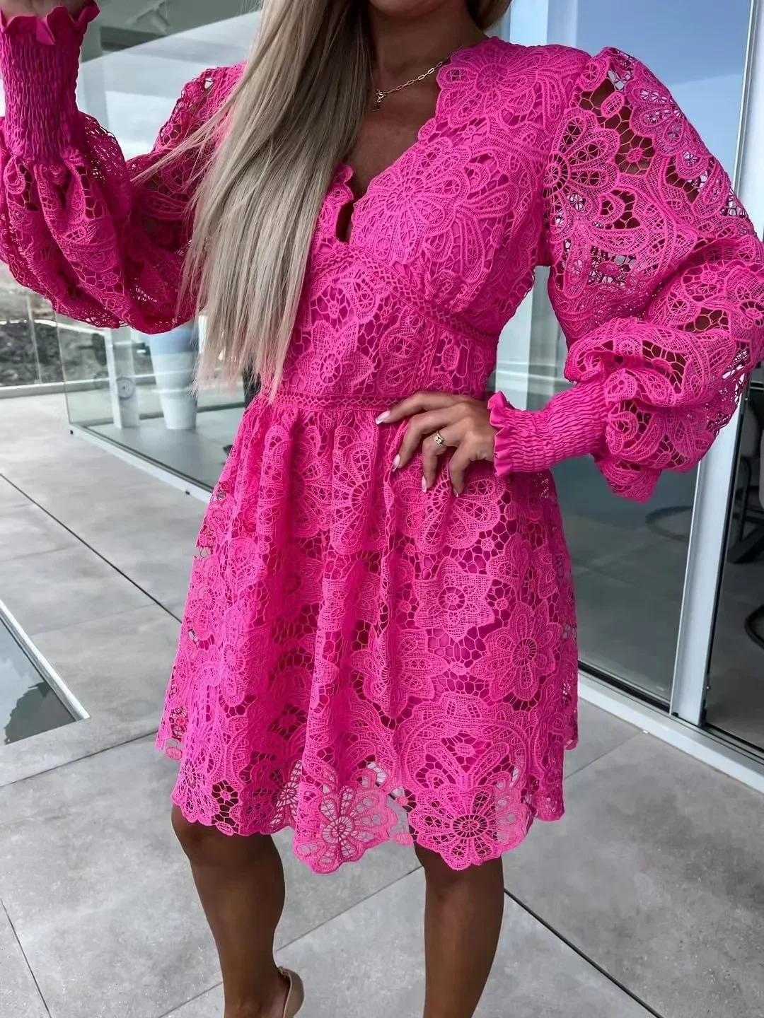 Women Shirt Dress Guipure Lace Patch with Cami Dresses White 2024 Spring Wedding Hollow Out Loose Y2k Party Holiday Vestidos