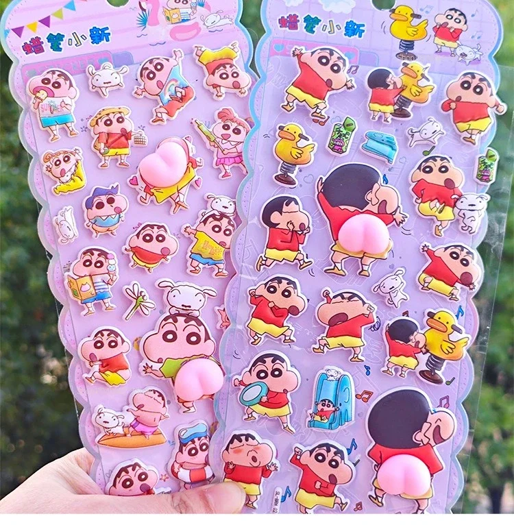 **Crayon Shin-Chan Soft Pinched Happy Buttocks Sticker Children'S Decompression 3d Bubble Sticker Phone Case Decoration Sticker