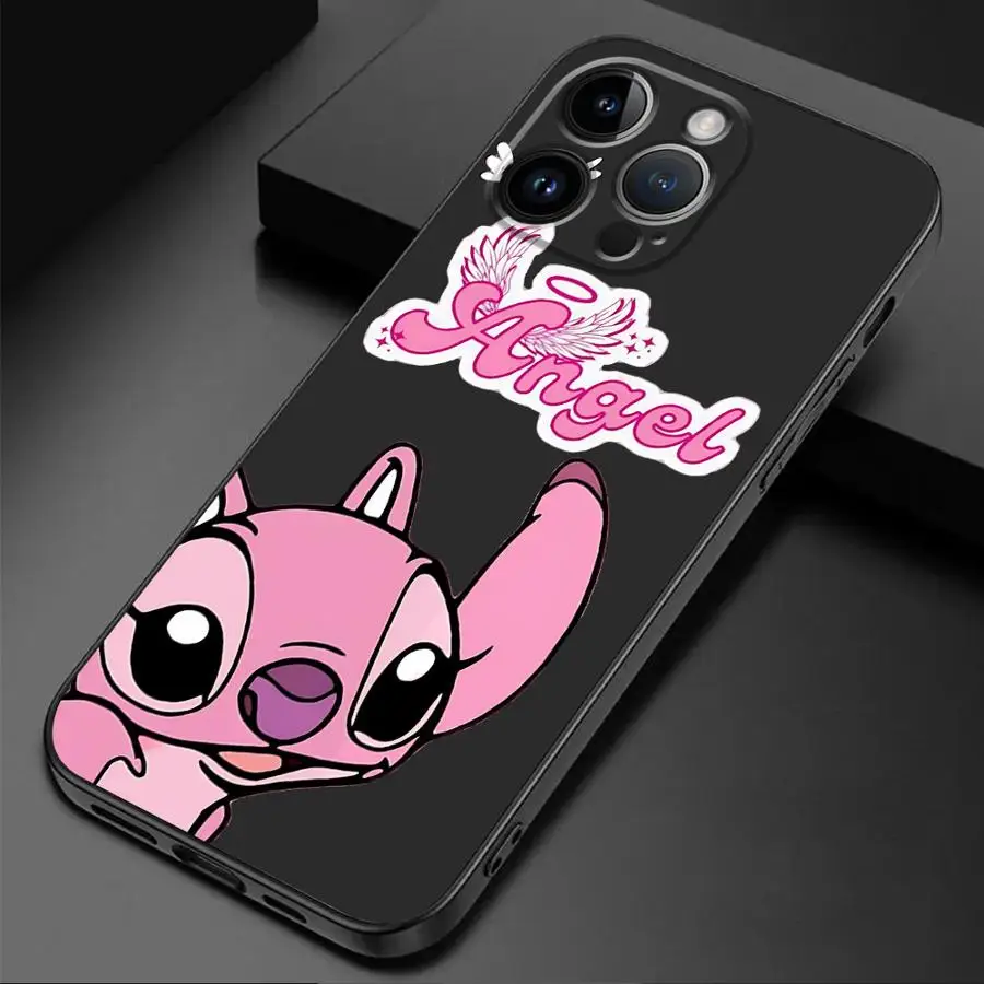 Funda de teléfono Disney Stitch Angle para Google Pixel 7a 6a 7 Pro 6 Pro 8 Pro 8a, funda a prueba de golpes, bolsa negra suave