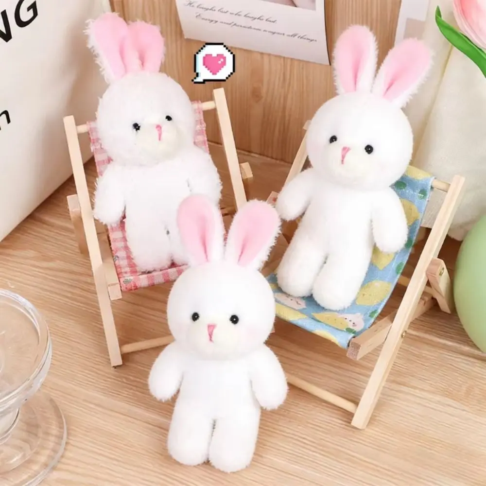 

10Pcs Cartoon Animal Little Rabbit Stuffed Cute White Rabbit Keychain 18cm Soft Easter Party Bunny Holiday Gift
