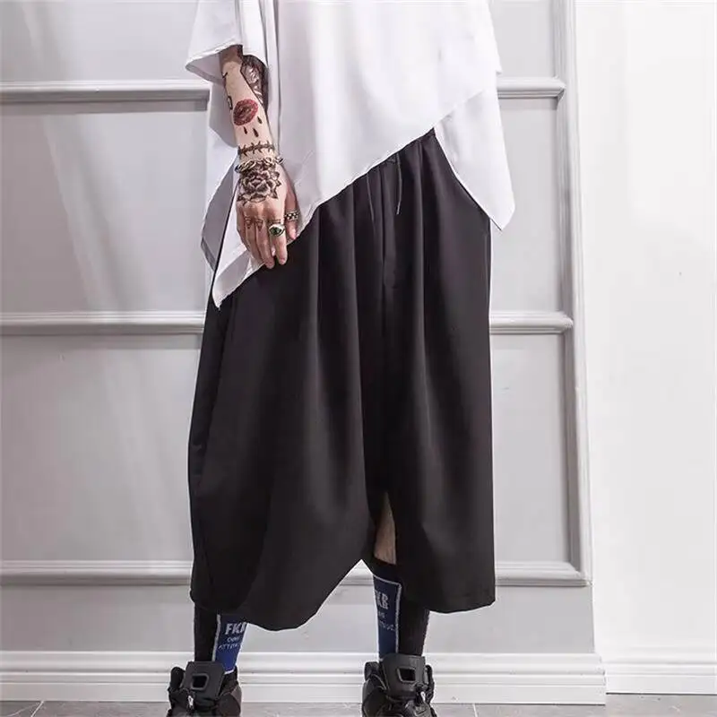 

Men's Pants Summer Slacks Slacks Men's Culottes Low Crotch Wide Leg Pants Hip Hop Black Yamamoto Style