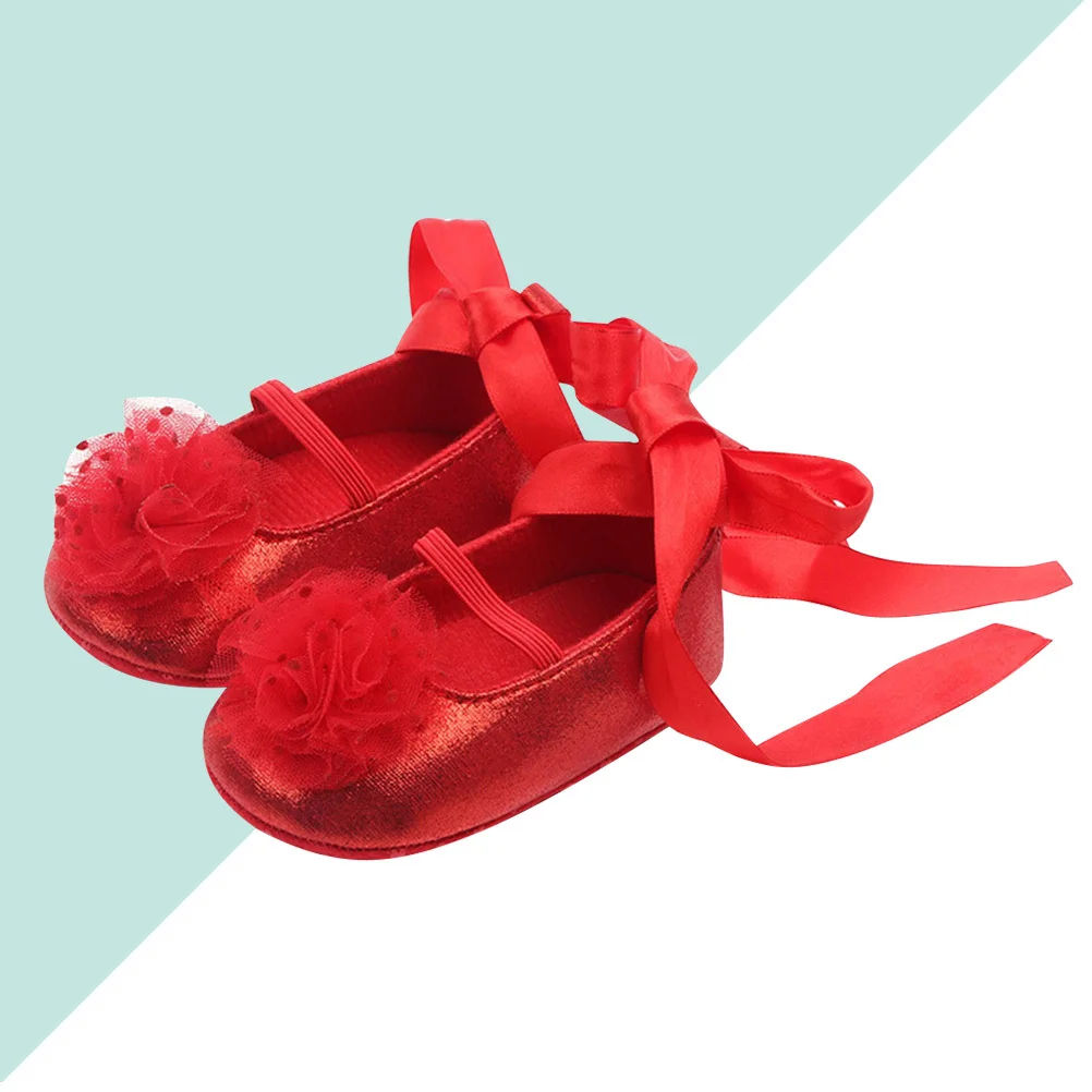

Soft Sole Non-Slip Toddler Baby Shoes Durable PU Red 11cm Spring Autumn Lovely Footwear Baby Shoes