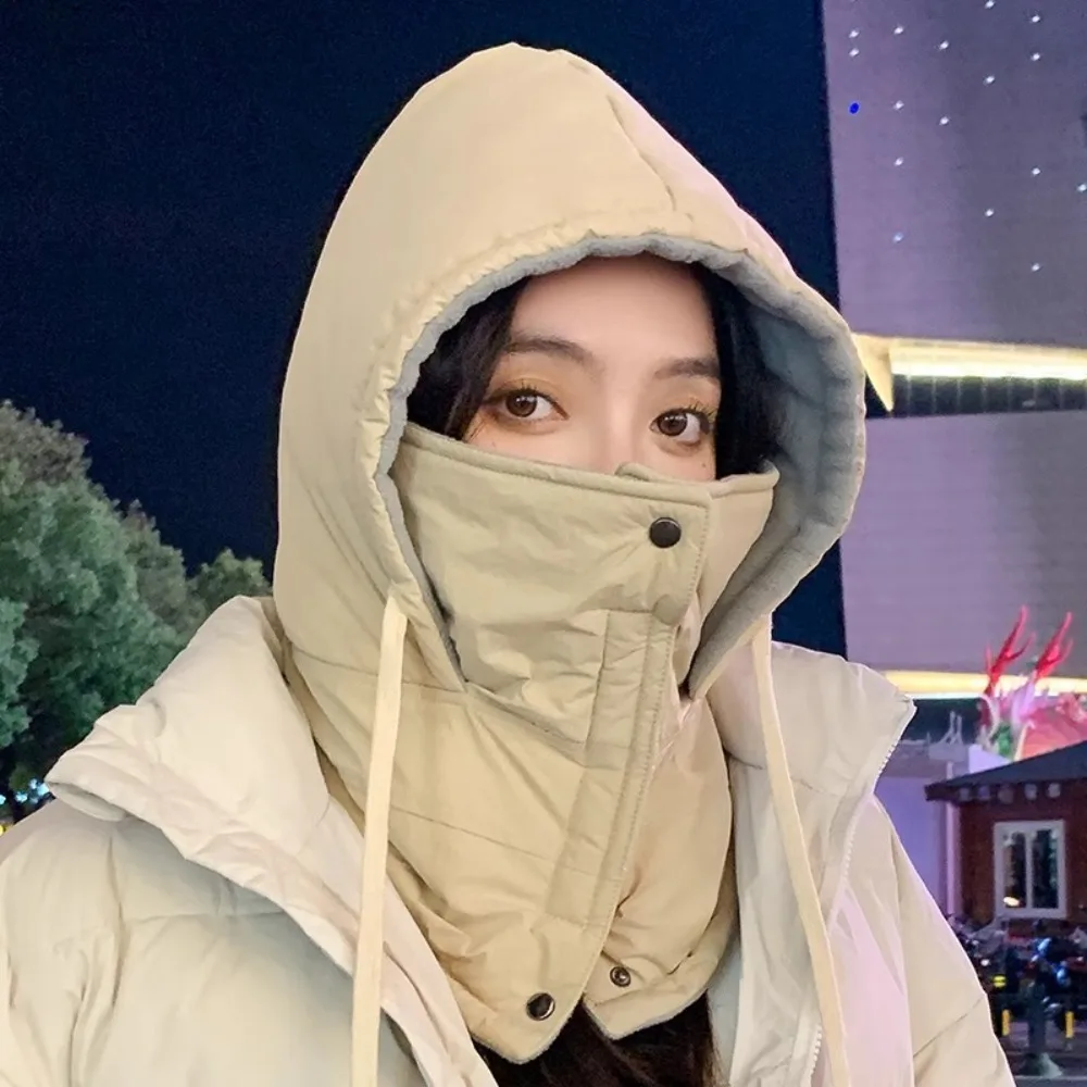 

Fashion Keep Warm Plush Balaclava Hat Windproof Thickened Plush Neck Warmer Breathable Ear Protection Hat Cold Weather