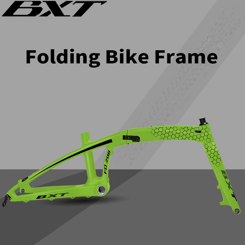 BXT Bike Folding Bicycle Frame, 20 Inch Carbon Fiber, Ultra-Light, 20er Disc Brake, Can Use MTB 406, New Upgrade