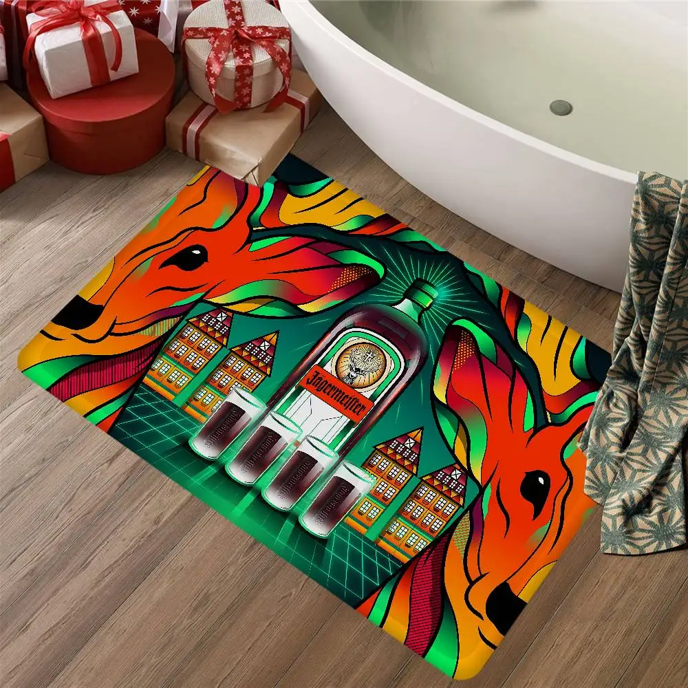 Famous Liqueur J-Jagermeister Hallway Carpet Non-Slip Laundry Room Mat Laundry Decor Balcony Child Living Room Toilet Rug