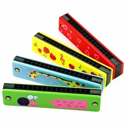 16 Holes Cute Harmonica Musical instrument Montessori Educational Toys Cartoon Pattern Kids Wind Instrument Children Gift Kids