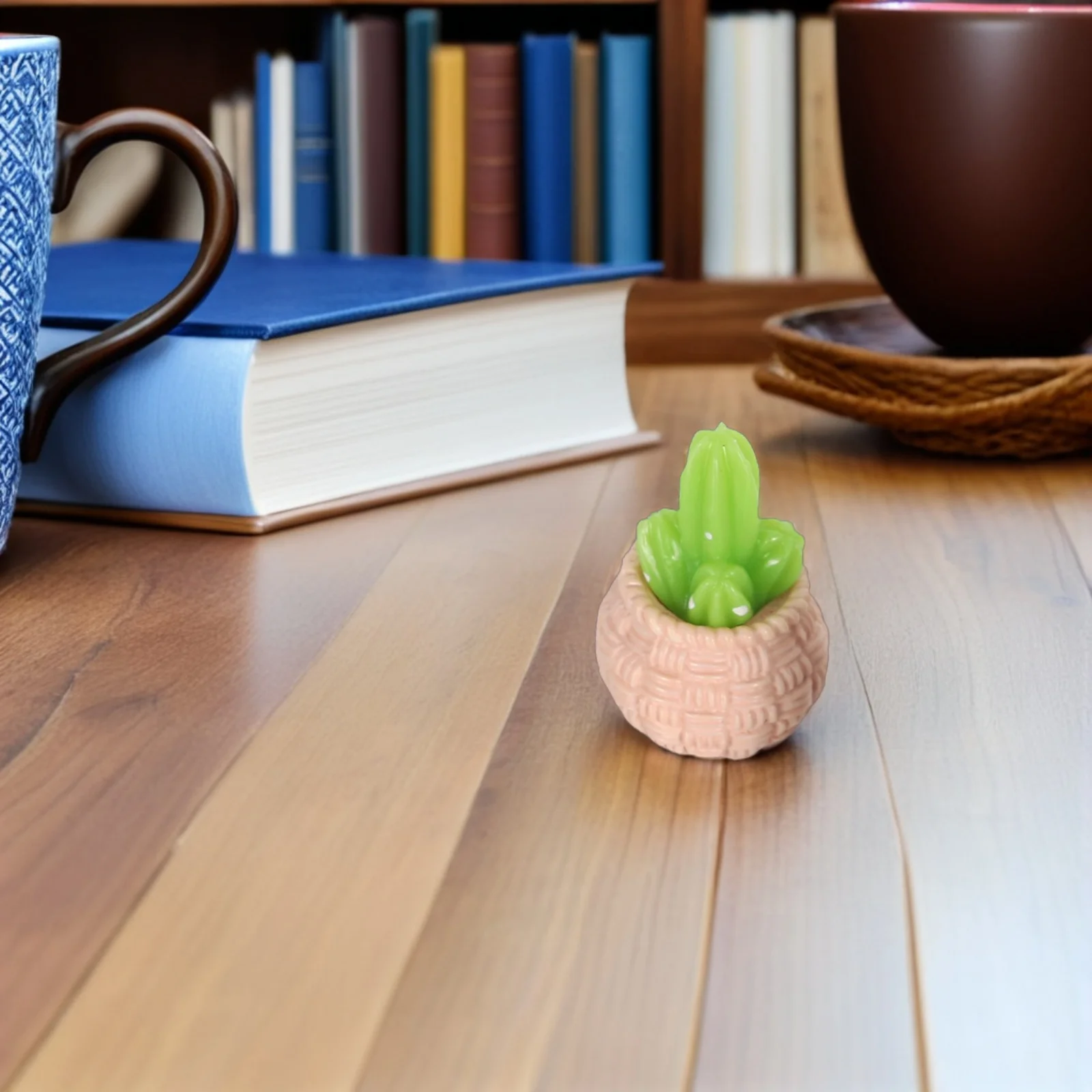 

16Pcs Mini Cactus Resin Figurines Decorative Indoor Plants for Tabletop Shelves Party Centerpieces