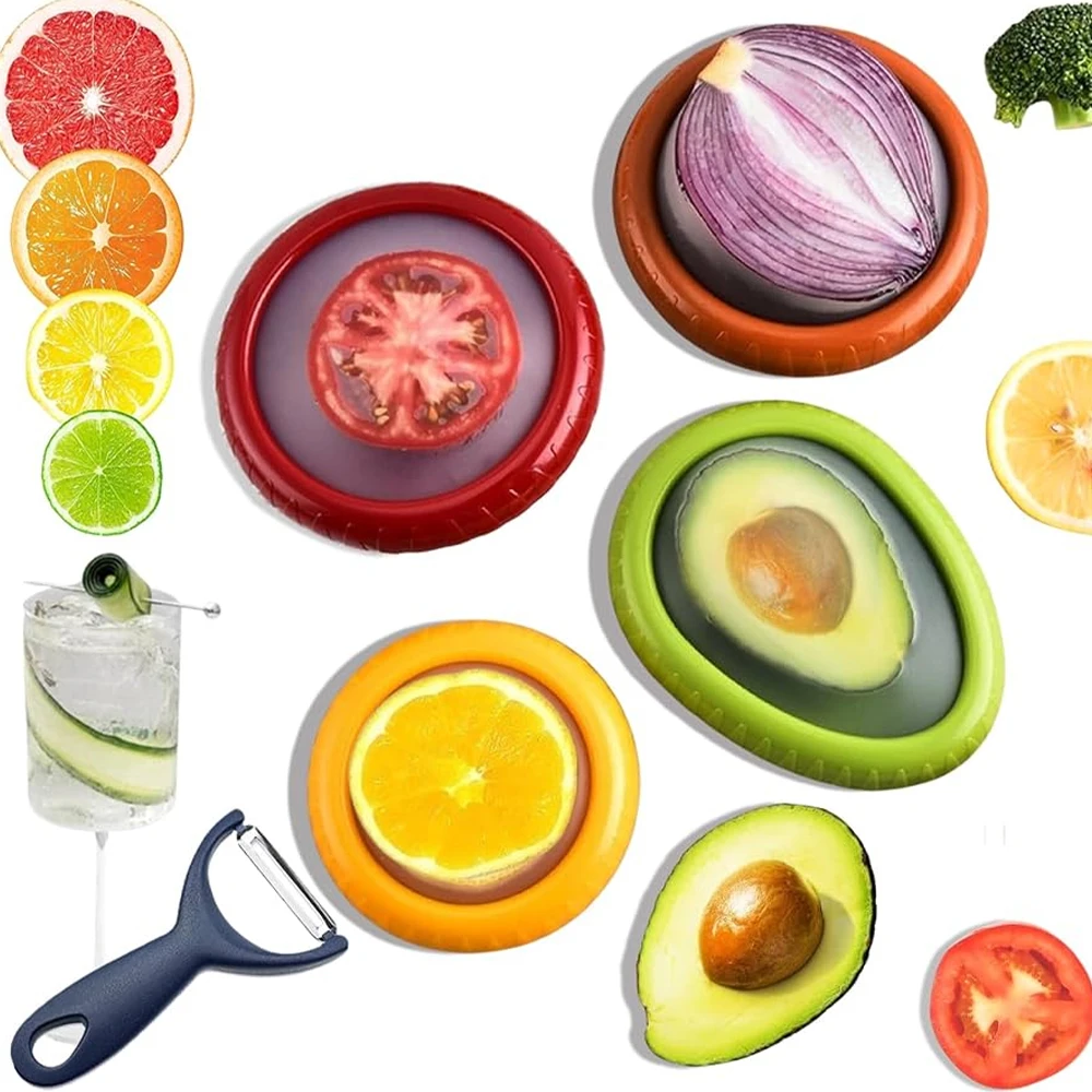 Recipiente Hermético com Tampa de Silicone para Frutas, Vegetais e Sobras de Comida