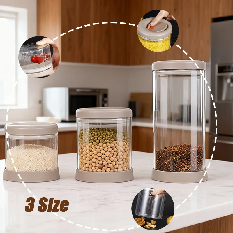 

1Pc Glass Sealed Storage Food Jar High Temperature Resistant Kitchen Supplies Multi Purpose Tea Cans Grains Coffee Bean Storage