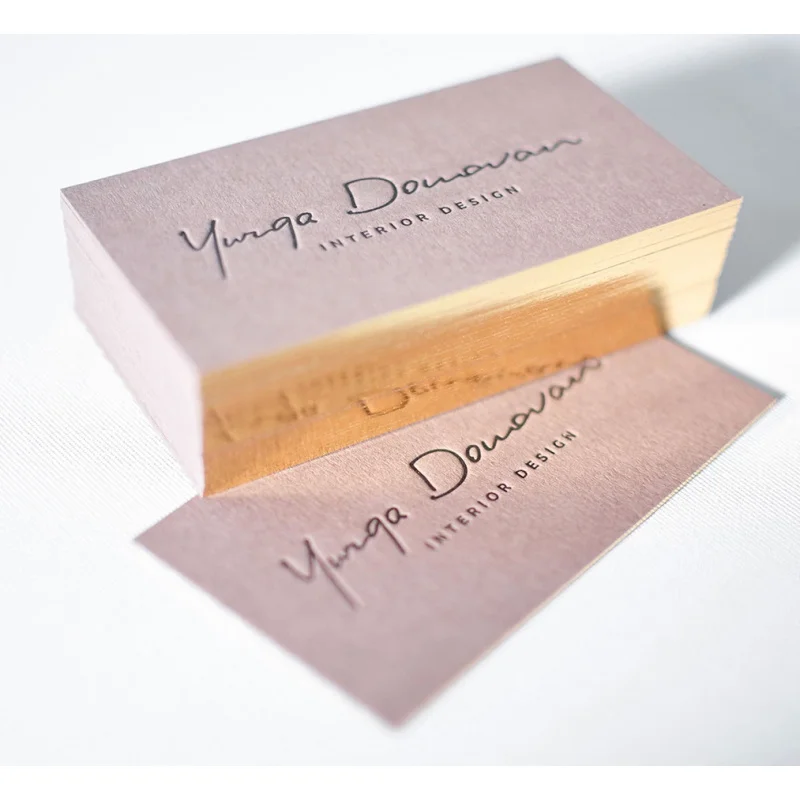 

200 pieces (custom)Design Customized Rose Foil Stamping Business Card Luxurious Thank You Cards With Logo Factory Pric