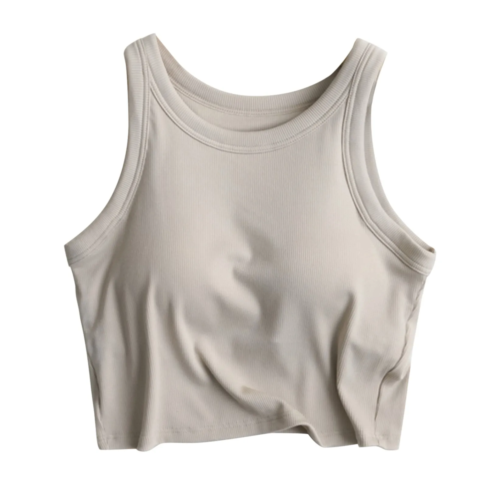 Women's Solid Color Thread With Chest Pad Bra One Undershirt