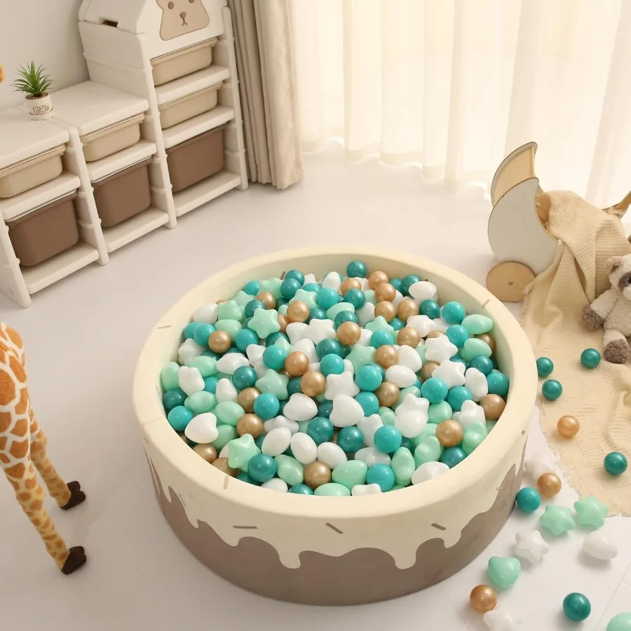 幼児用スターボールピットボール - ベビーボールピット、プレイテント、ベビープール、水遊びおもちゃ用の大きな形のプラスチックボール、100個