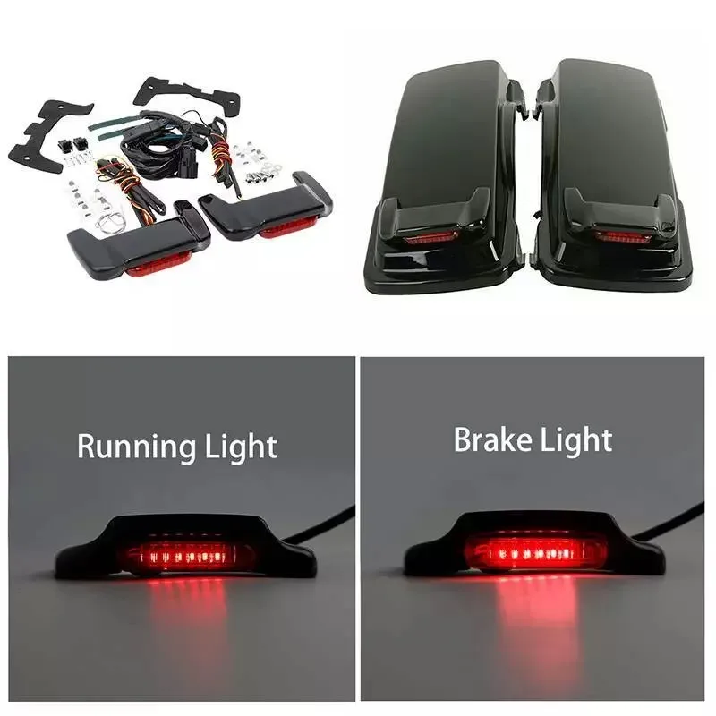 

Motorcycle LED Saddlebag Lid Spoiler Kit For Harley Touring Road King Electra Glide 2014-2024