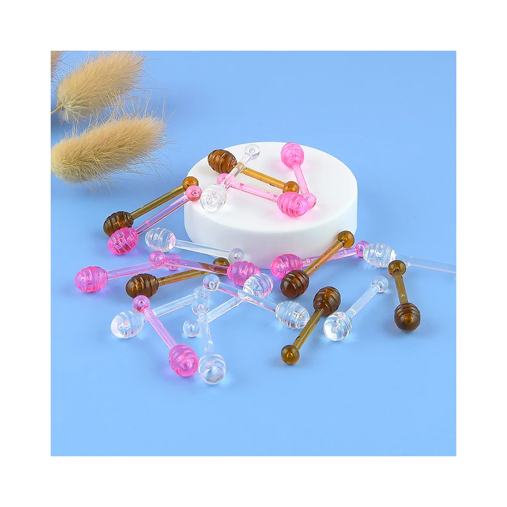 Petit pot de miel, boîte de Film pour les lèvres, cuillère spéciale pour glaçage des lèvres, petite cuillère avec bouteille de fruits au miel, bouteille vide pour soins des lèvres, pot de rouge à