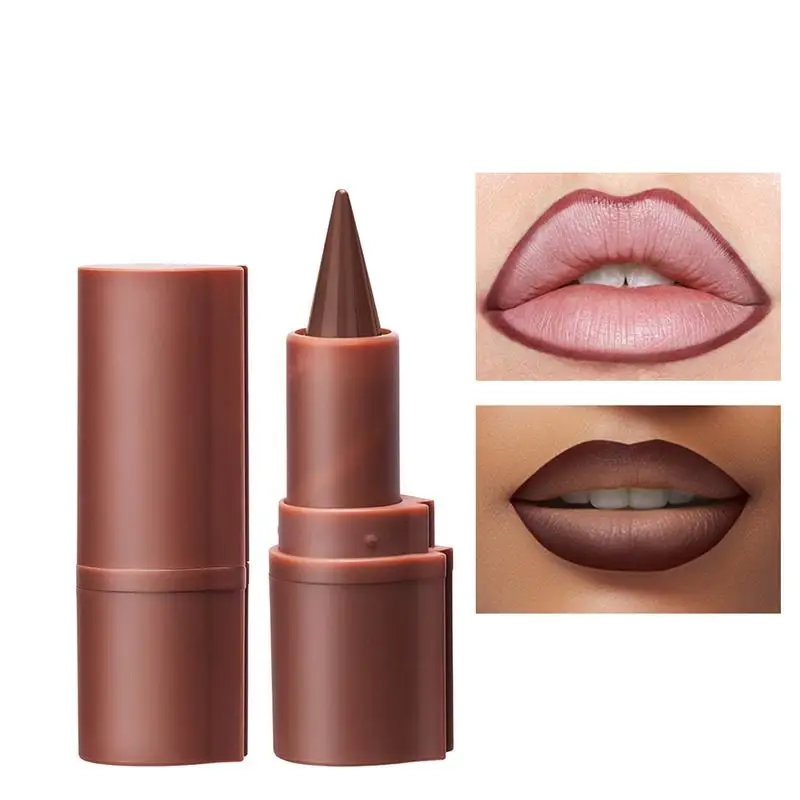 Puntige Lip Liner Slanke Lip Potlood Naakt Bruin Lip Liner Potlood Lippenstift Matte Gladde Lipliner Rood Bruin Fluwelen Lippenstift 6 kleuren