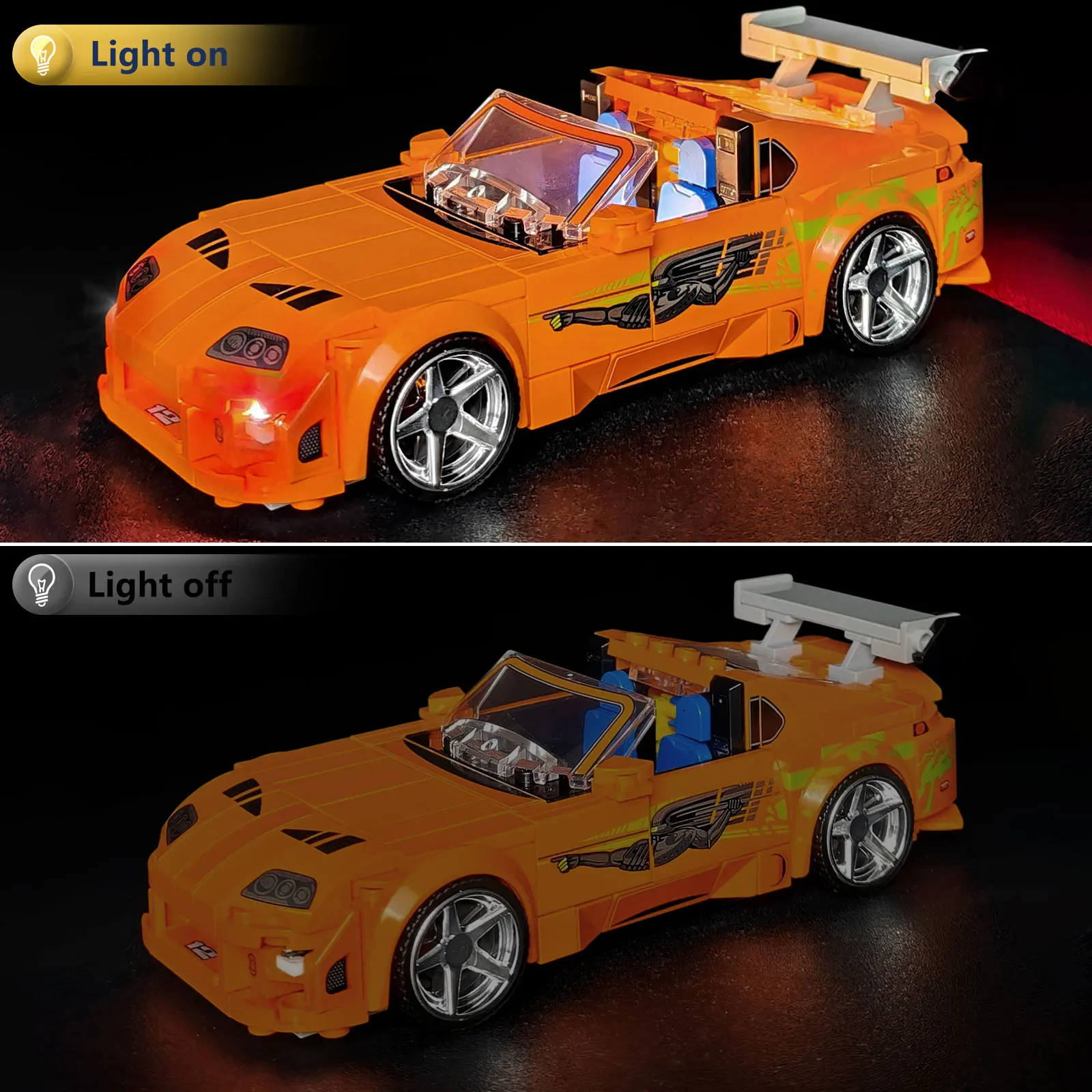 LED Lights Kit for Lego 77260,DIY Lights For The Fast and The Furious Toyota Supra MK4 MOC Building Blocks, Bricks Not Included view 4