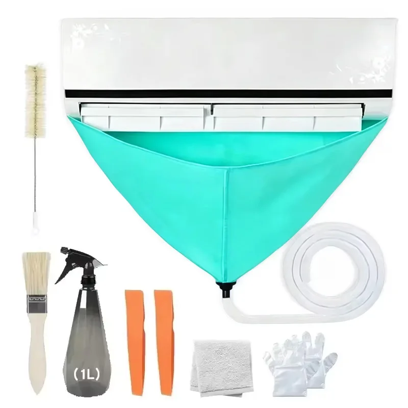 8/6/1pcs Air Conditioning Cleaning Kit Leak-proof Cover Full Set of Air Conditioner Cleaner with Water Pipe Clean Tools