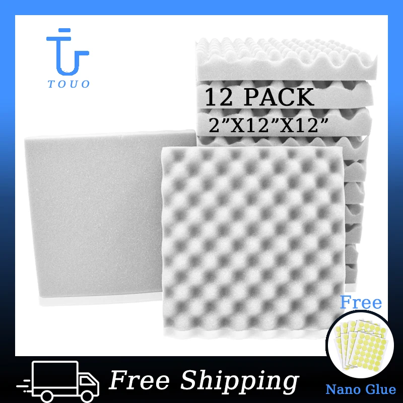 

TOUO Noise Sound-Absorbing Foams 12 Pcs Sound Proofing Padding Mushroom Sound Proof Wall Panels Acoustic For Walls