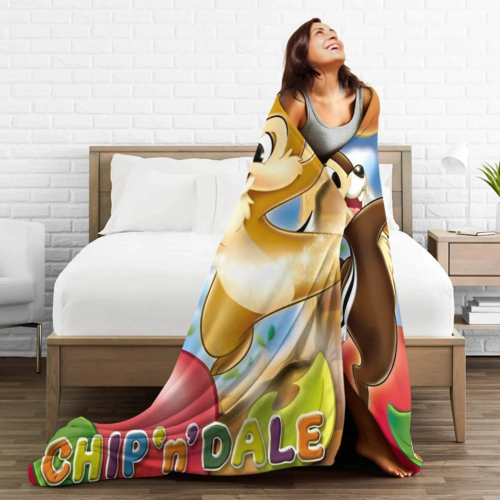 لطيف الكرتون السنجاب بطانية الصوف الصيف رقاقة 'n' ديل تنفس خفيفة الوزن رمي بطانية للسرير سيارة أفخم رقيقة لحاف #4