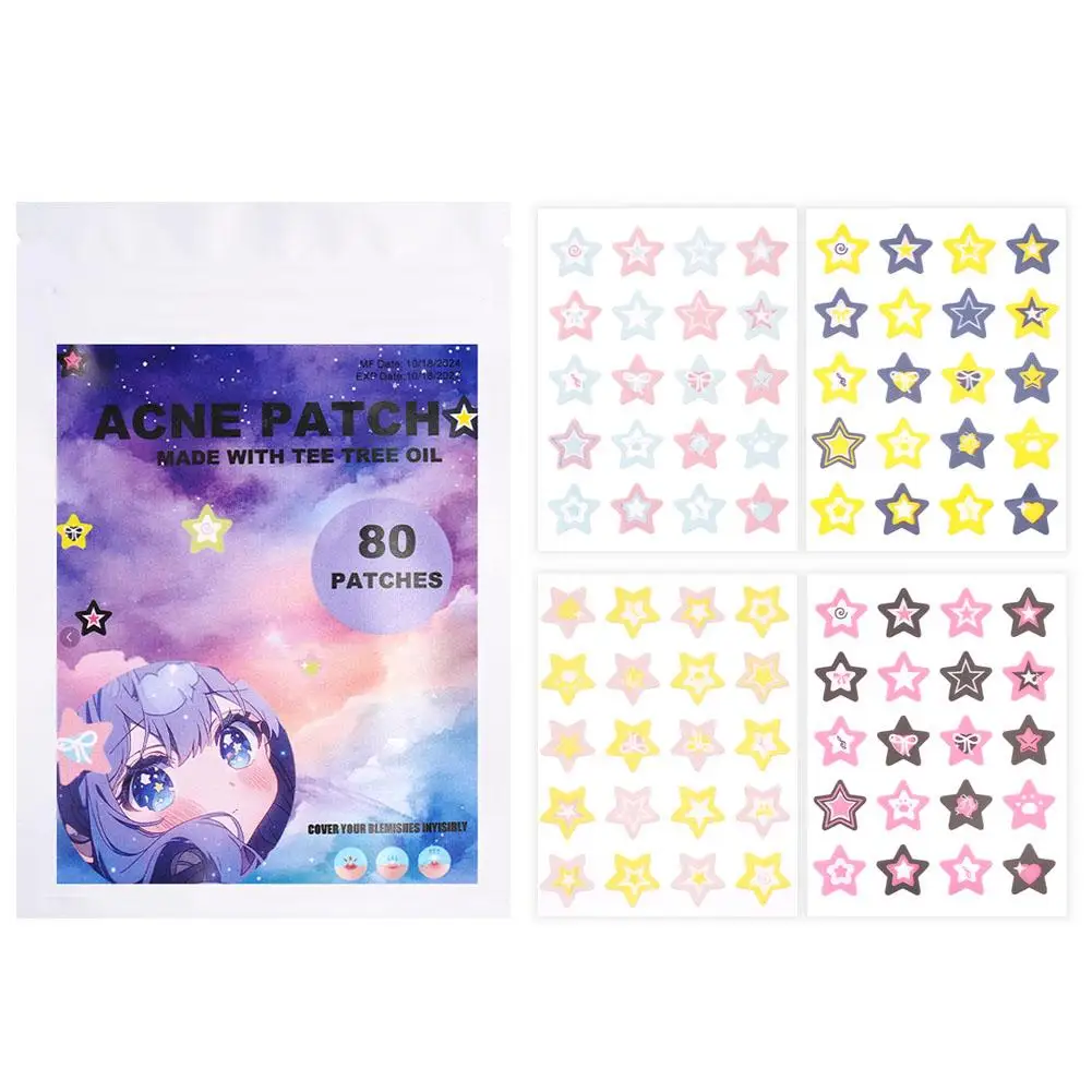 

Pimple Patches Fashion Ultrathin Breathable Acne Covering PE Patch Beauty Face Acne Patch Colorful Star Spot Removal Sticker