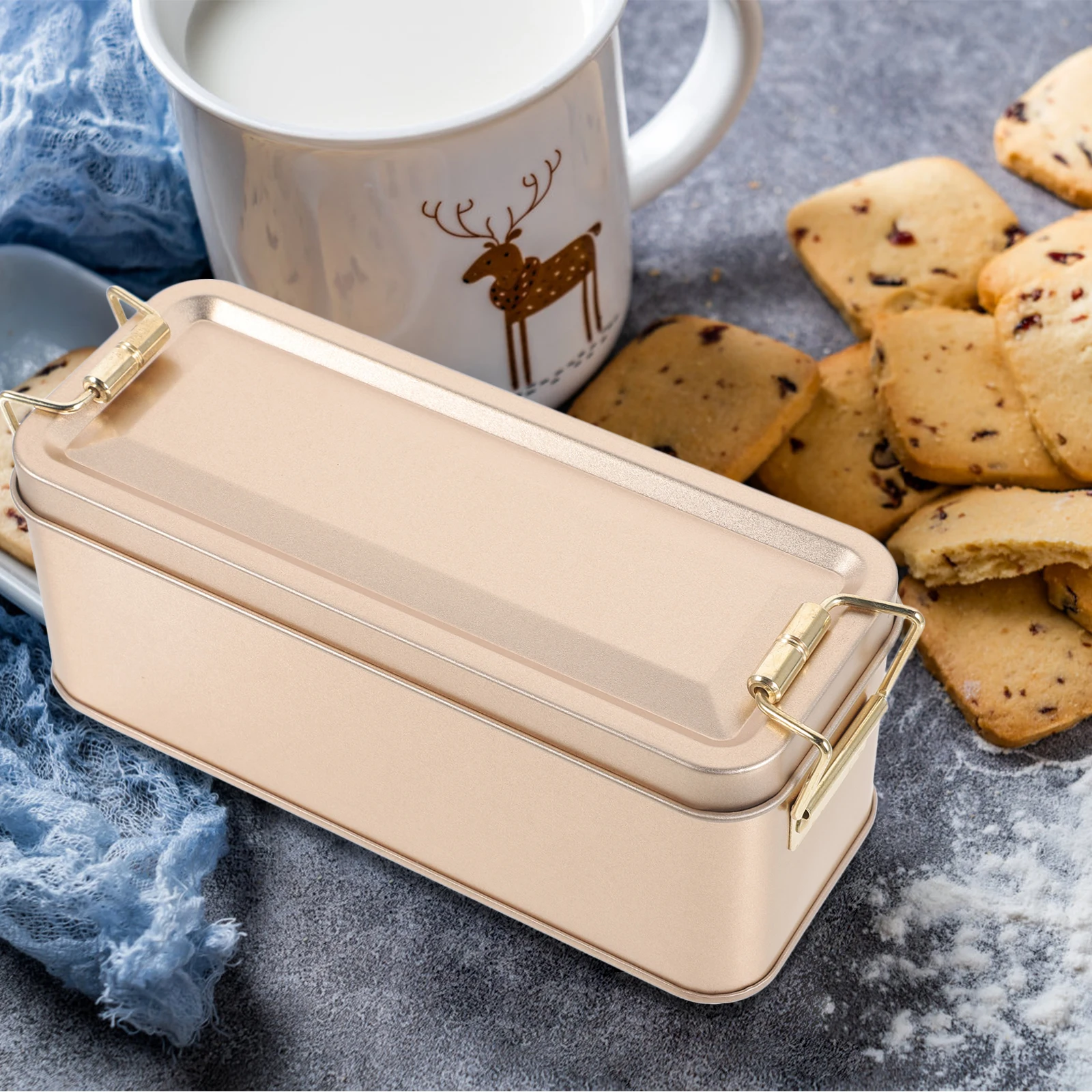 

Delicate Silver Iron Box for Cookies and Candies Festive Decorative Storage Tin