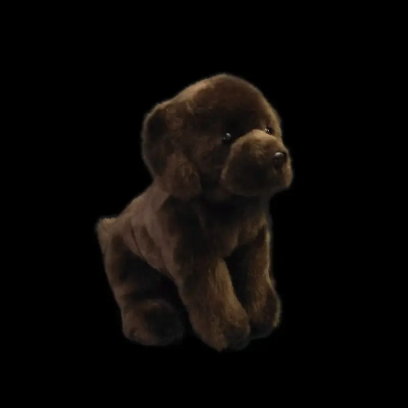 Simulated Labrador Figurines Brown Little Dog Plush Toy Traveling Dog Doll Lifelike Animals Stuffed Doll Kawaii Toy Gifts